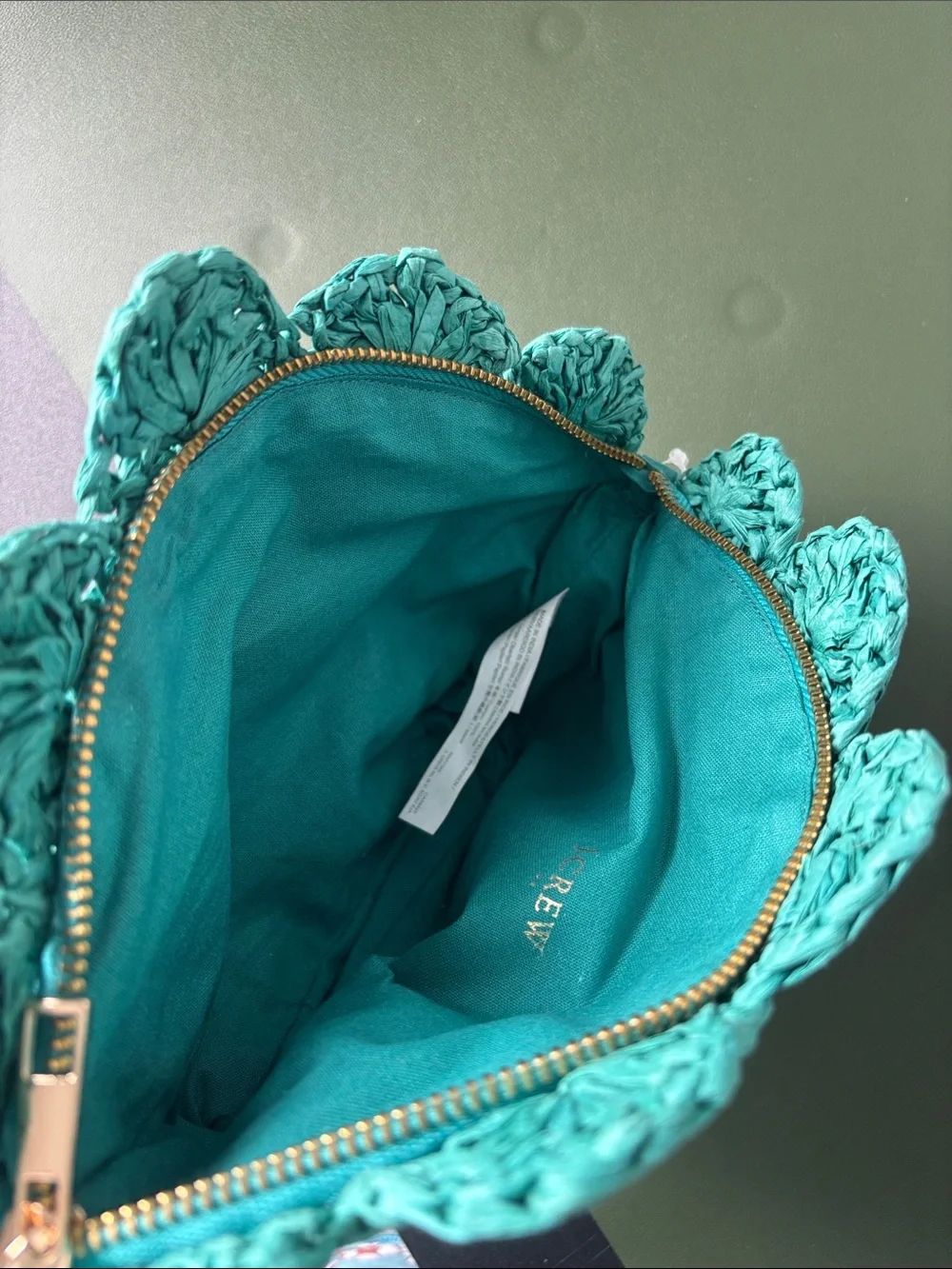 J. Crew Woven Shell Clutch with Chain Strap